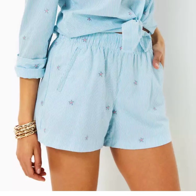 Lilly Pulitzer Light Blue High Waist Shorts